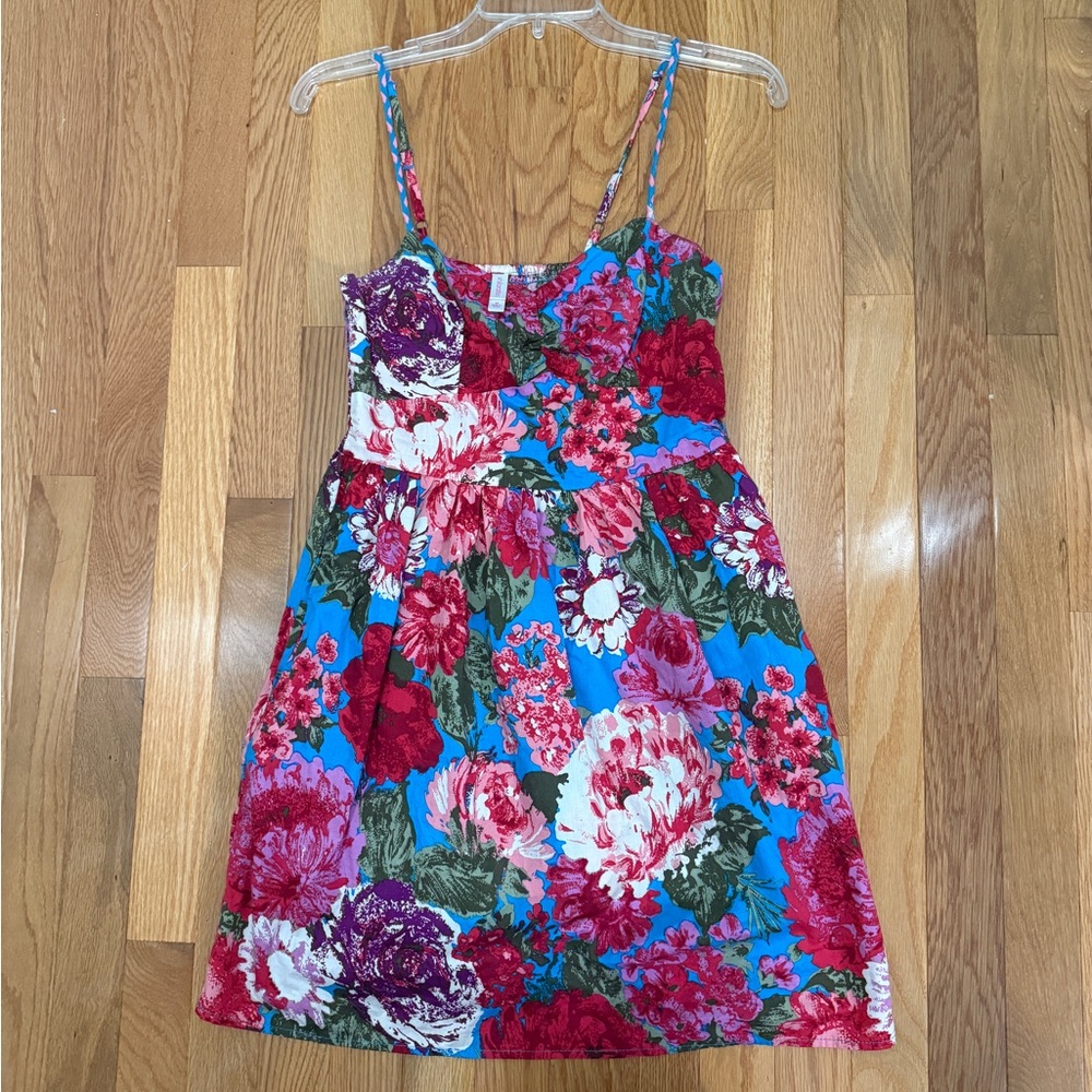 Xhilaration Floral Dress - Blue, Red, Green, White